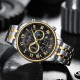 Мужские наручные часы Curren 8427 Silver-Gold-Black с хронографом и стальным браслетом