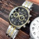 Мужские наручные часы Curren 8427 Silver-Gold-Black с хронографом и стальным браслетом