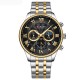 Мужские наручные часы Curren 8427 Silver-Gold-Black с хронографом и стальным браслетом