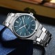 Мужские часы Curren 8439 Silver-Blue из нержавеющей стали с синим циферблатом