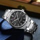 Мужские наручные часы Curren 8439 Silver-Black со стальным браслетом и минеральным стеклом
