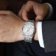 Мужские классические часы Curren 8439 Silver-White с серебристым браслетом и белым циферблатом