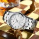 Мужские классические часы Curren 8439 Silver-White с серебристым браслетом и белым циферблатом