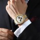 Мужские часы Curren 8440 Silver-Gold-White с хронографом и минеральным стеклом