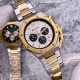 Мужские часы Curren 8440 Silver-Gold-White с хронографом и минеральным стеклом