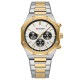 Мужские часы Curren 8440 Silver-Gold-White с хронографом и минеральным стеклом