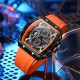 Мужские наручные часы Curren 8442 Black-Orange с хронографом и силиконовым ремешком