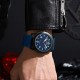Чоловічий наручний годинник Curren 8454 Black-Blue з синім силіконовим ремінцем та мінеральним склом