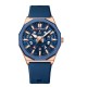 Мужские часы Curren 8437 Gold-Blue с силиконовым ремешком и минеральным стеклом