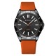 Мужские часы Curren 8449 Black-Orange с силиконовым ремешком и минеральным стеклом
