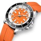 Мужские часы Curren 8448 Silver-Orange с силиконовым ремешком и минеральным стеклом