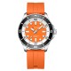 Мужские часы Curren 8448 Silver-Orange с силиконовым ремешком и минеральным стеклом