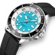 Мужские наручные часы Curren 8448 Silver-Blue-Black с минеральным стеклом и силиконовым ремешком