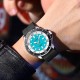 Мужские наручные часы Curren 8448 Silver-Blue-Black с минеральным стеклом и силиконовым ремешком