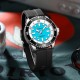Мужские наручные часы Curren 8448 Silver-Blue-Black с минеральным стеклом и силиконовым ремешком