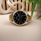 Мужские наручные часы Curren 8446 Silver-Gold-Black с хронографом и стальным браслетом