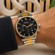 Мужские наручные часы Curren 8446 Silver-Gold-Black с хронографом и стальным браслетом
