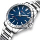 Мужские часы Curren 8452 Silver-Blue с серебристым браслетом и синим циферблатом