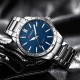 Мужские часы Curren 8452 Silver-Blue с серебристым браслетом и синим циферблатом