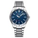 Мужские часы Curren 8452 Silver-Blue с серебристым браслетом и синим циферблатом