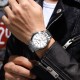 Мужские часы Curren 8452 Silver-White с минеральным стеклом и серебристым браслетом