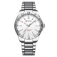 Мужские часы Curren 8452 Silver-White с минеральным стеклом и серебристым браслетом