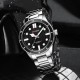 Мужские часы Curren 8450 Silver-Black с металлическим браслетом и минеральным стеклом