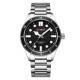 Мужские часы Curren 8450 Silver-Black с металлическим браслетом и минеральным стеклом