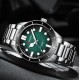 Мужские наручные часы Curren 8450 Silver-Green с серебристым браслетом и зеленым циферблатом