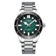 Мужские наручные часы Curren 8450 Silver-Green с серебристым браслетом и зеленым циферблатом