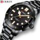 Мужские часы Curren 8450 All Black с металлическим браслетом и люминесцентной подсветкой