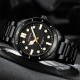 Мужские часы Curren 8450 All Black с металлическим браслетом и люминесцентной подсветкой