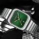 Чоловічий годинник Curren 8460 Silver-Green з зеленим циферблатом та сталевим браслетом