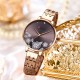 Женские классические часы Curren C9068L Gold Cofee с минеральным стеклом и золотистым браслетом