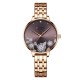 Женские классические часы Curren C9068L Gold Cofee с минеральным стеклом и золотистым браслетом