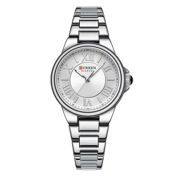 Женские часы Curren 9091 Silver из нержавеющей стали, классический серебристый браслет
