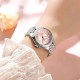 Женские наручные часы Curren 9091 Silver-Pink с розовым циферблатом и серебристым браслетом