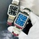 Мужские часы Curren 8457 Silver-Blue с кварцевым механизмом и прямоугольным корпусом