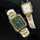 Мужские часы Curren 8457 Gold-Green с минеральным стеклом и комбинированным браслетом