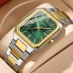 Мужские часы Curren 8457 Gold-Green с минеральным стеклом и комбинированным браслетом