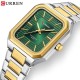 Мужские часы Curren 8457 Gold-Green с минеральным стеклом и комбинированным браслетом