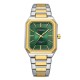 Мужские часы Curren 8457 Gold-Green с минеральным стеклом и комбинированным браслетом