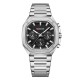 Мужские часы Curren 8459 Silver-Black с хронографом и стальным браслетом