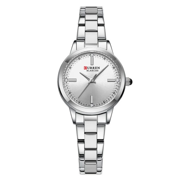 Женские наручные часы Curren 9094 Silver-White в классическом стиле из нержавеющей стали