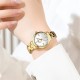 Женские часы Curren 9094 Gold-White с золотистым браслетом и минеральным стеклом