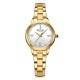 Женские часы Curren 9094 Gold-White с золотистым браслетом и минеральным стеклом