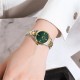 Женские классические часы Curren 9094 Silver-Gold-Green с минеральным стеклом и стальным браслетом