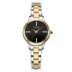 Женские часы Curren 9094 Silver-Gold-Black с минеральным стеклом и стальным браслетом