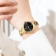 Женские наручные часы Curren 9094 Gold-Black в классическом стиле с металлическим браслетом