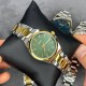 Мужские часы Curren 8439L Silver-Gold-Green с зеленым циферблатом и металлическим браслетом